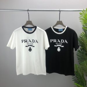 Replica Designer Prada Summer Men And Women Common Short Sleeved Pullover T-Shirt
