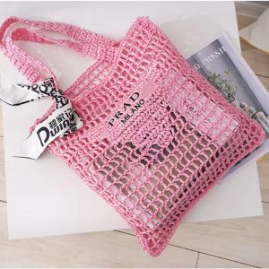 Replica Designer Prada Summer Straw Bag Small Fresh And Large Capacity Fashion Retro Women Bag