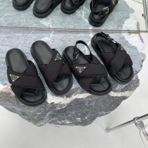Replica Designer Prada Thick Bottom Cross Pine Casual Sandals And Slippers