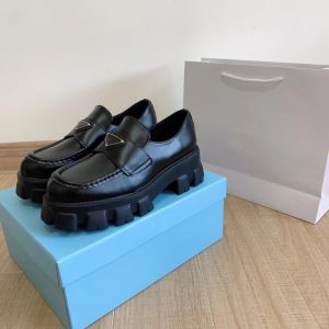 Replica Designer Prada Thick Soled College style Small Leather Casual Shoes