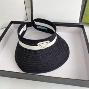 Replica Designer Prada Triangle Color Matching Empty Top Hat