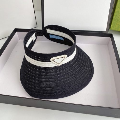 Replica Designer Prada Triangle Color Matching Empty Top Hat
