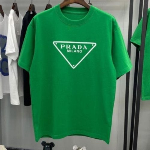 Replica Designer Prada Unisex Half-Sleeve Printing Loose Short-Sleeved Cotton T-Shirt