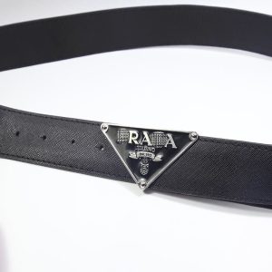 Replica Designer Prada Unisex Letter Triangle Buckle High-End Casual Matching Belt