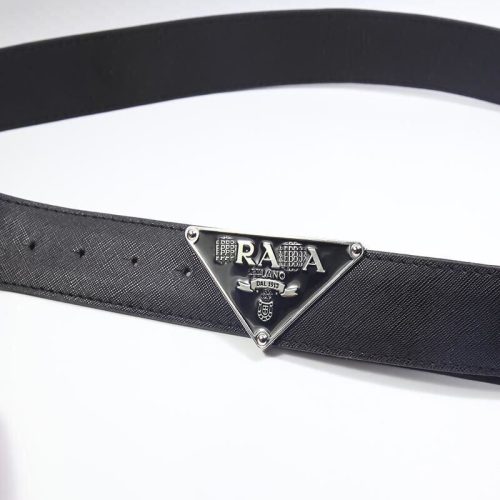 Replica Designer Prada Unisex Letter Triangle Buckle High-End Casual Matching Belt