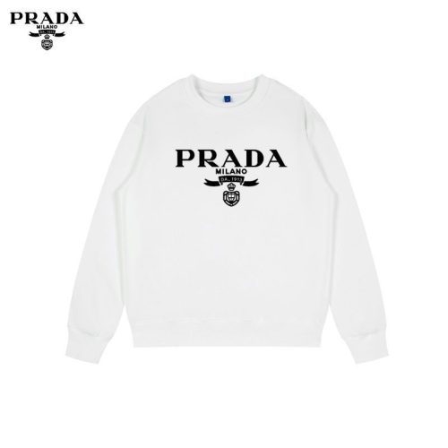Replica Designer Prada Unisex Round Neck Letter Printing Pattern Classic All-Match Sweater