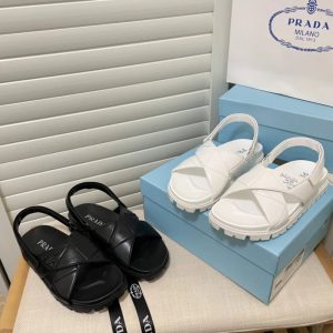 Replica Designer Prada Velcro Platform Sandals