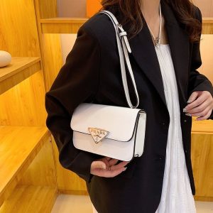 Replica Designer Prada Women All-Match Solid Color Shoulder Bag