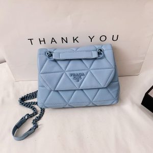 Replica Designer Prada Women Autumn Fashion Rhombus Chain Messenger Bag