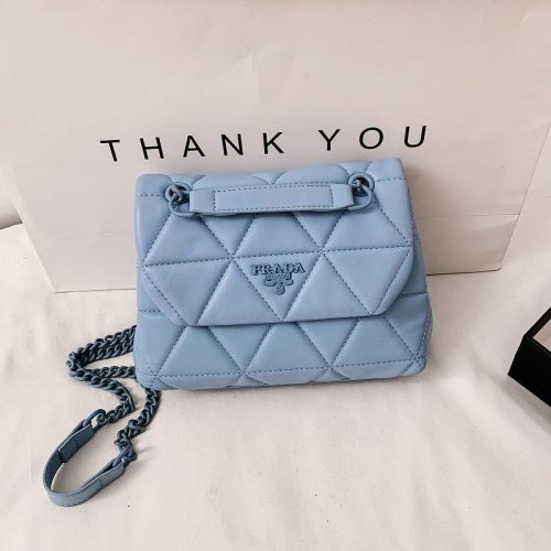 Replica Designer Prada Women Autumn Fashion Rhombus Chain Messenger Bag