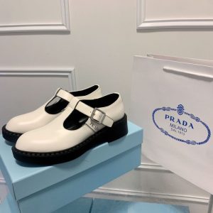 Replica Designer Prada Women British Retro Hollow Thong Platform Shoes