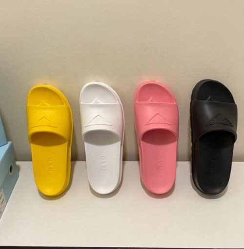 Replica Designer Prada Women Candy Color One-Word Soft Bottom Bathroom Slippers