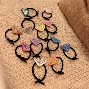 Replica Designer Prada Women Fashion Candy Color Cute Girl Elastic Rubber Band Hair Ring