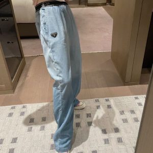Replica Designer Prada Women Fashion Gradient Wild Straight Jeans