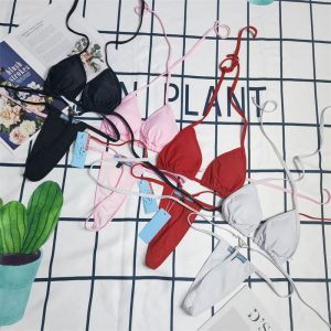 Replica Designer Prada Women Fashion Sexy Rope Strap Multicolor Swimsuit