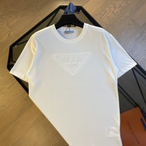 Replica Designer Prada Women Letter Printing Round Neck Short Sleeved T-shirt