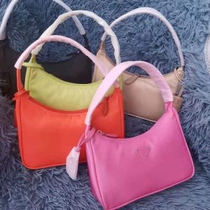 Replica Designer Prada Women Nylon Underarm Baguette Bag