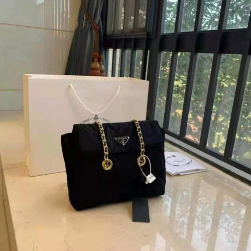 Replica Designer Prada Women Rhombus Chain Vintage Nylon Messenger Shoulder Bag