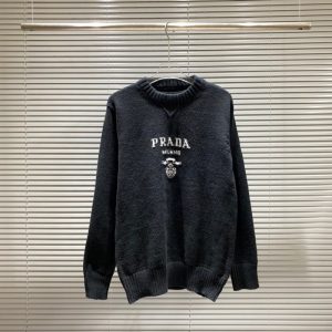 Replica Designer Prada Women Round Neck Long Sleeved Letter Pattern Sweaters