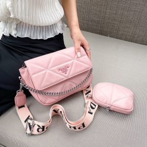 Replica Designer Prada Women Simple All-Match Rhombus Messenger Bag