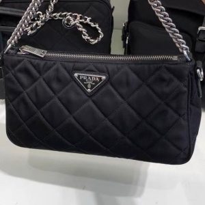 Replica Designer Prada Women Simple Solid Color Crossbody Underarm Bag