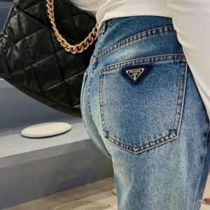 Replica Designer Prada Women Spring Solid Color Straight Pants
