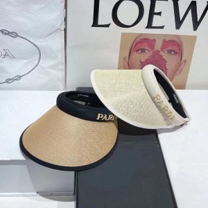 Replica Designer Prada Women Straw Sunscreen Top Hat