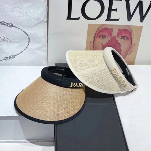 Replica Designer Prada Women Straw Sunscreen Top Hat