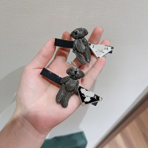 Replica Designer Prada Women Sweet And Cute Bear Simple Hairpin