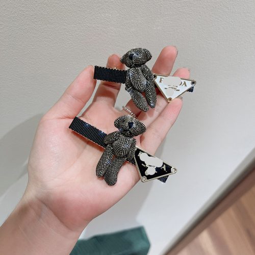 Replica Designer Prada Women Sweet And Cute Bear Simple Hairpin
