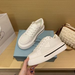 Replica Designer Prada Women Thick-Soled White Muffin Sports Casual Shoes