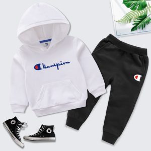 Replica Designer Replica Champion Design Kids Clothing Fashion Boys And Girls Cotton Hoodie And Sweatpants Set