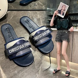 Replica Designer Replica Dior Design Women Velcro Flat Fashion Outer Wear Large Size Slippers