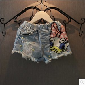 Replica Designer Replica Disney Mickey Mouse Design Baby Girls Summer Duck Denim Shorts Kids Pants Clothing