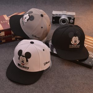 Replica Designer Replica Disney Mickey Mouse Design Kids Flat Brimmed Hat Sunshade Boys And Girls Children Duck Tongue Parent Child Hip Hop Baseball C