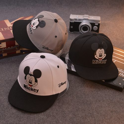 Replica Designer Replica Disney Mickey Mouse Design Kids Flat Brimmed Hat Sunshade Boys And Girls Children Duck Tongue Parent Child Hip Hop Baseball C