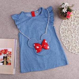 Replica Designer Replica Disney Mickey Mouse Design Kids Girls Cute Demin Dress