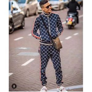 Replica Designer Replica Gucci Design Men Zip Long Sleeve Jacket And Pants Set