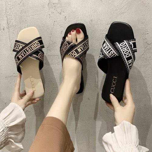Replica Designer Replica Gucci Design Women Fashion Large Size Flat Slippers