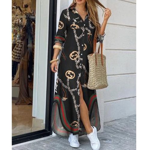 Replica Designer Replica Gucci Design Women Fashion Print Long Dress