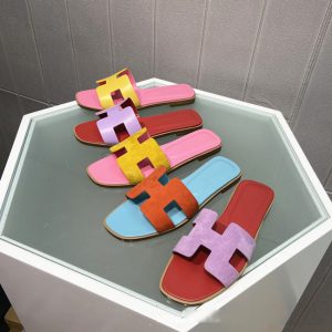Replica Designer Replica Hermes Design Women'S Summer Flat Slippers