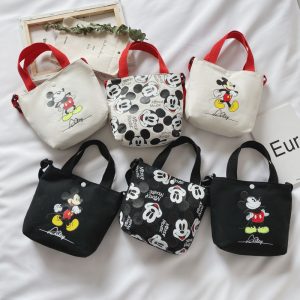 Replica Designer Replica Mickey Mouse Design Kids Girls Cute Mickey Print Canvas Tote Shoulder Bag