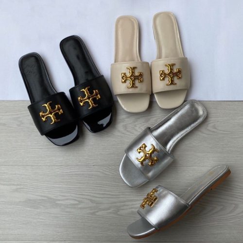 Replica Designer Replica Tory Burch Design Women Flat Comfortable Soft Bottom Beach Slippers