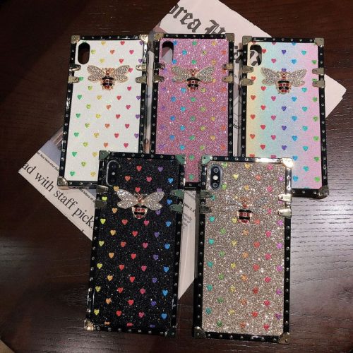 Replica Designer Simple Bee Heart Pattern Shockproof Mobile Phone Case
