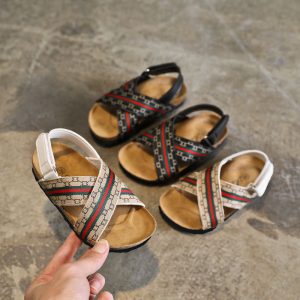 Replica Designer Summer Fashion Girls Boys Ckassic Monogram Beach Sandals