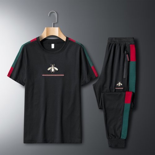 Replica Designer Summer Little Bee SET Men Casual Short-Sleeved Tee And Sweatpants Set