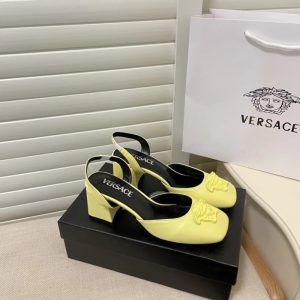 Replica Designer Versace Candy Summer Leather Medusa Block Heel Sandals