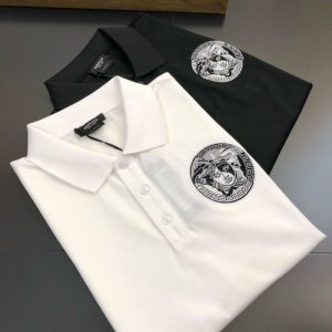 Replica Designer Versace Casual Print Men'S Lapel Polo Shirt