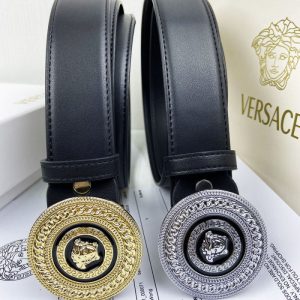 Replica Designer Versace High-Grade Metal Buckle Men Retro Leather Belt