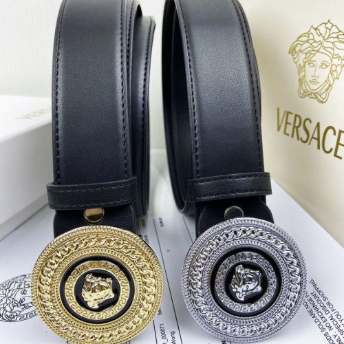 Replica Designer Versace High-Grade Metal Buckle Men Retro Leather Belt